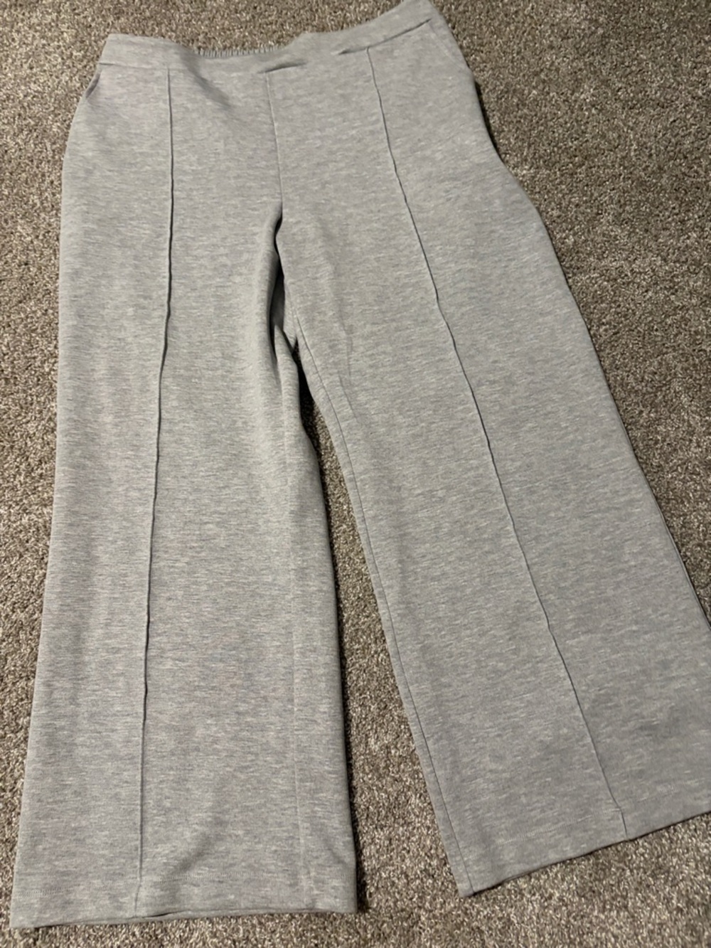 Wide Leg Gray Women's Pants - Fashionable Ponte Style